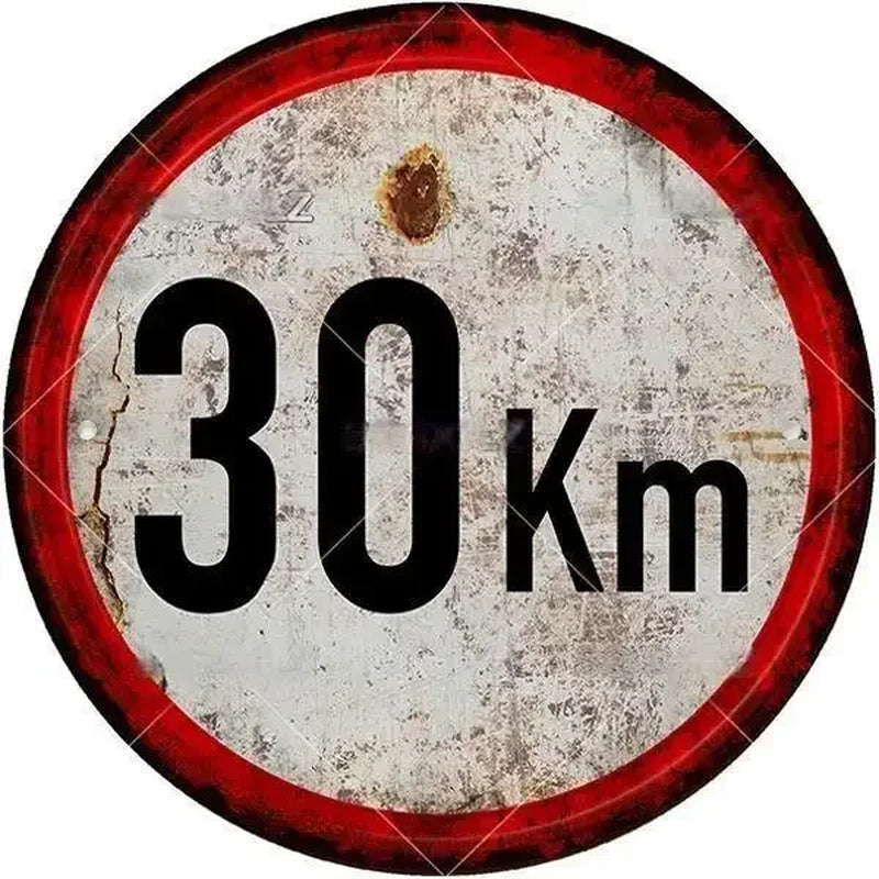 STOP Warning round Garage Vintage Metal Sign Plate Plaque Tin Sign Wall Decor for Home Bar Pub Store Sign Man Cave Yad Outdoor