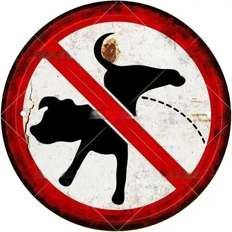 STOP Warning round Garage Vintage Metal Sign Plate Plaque Tin Sign Wall Decor for Home Bar Pub Store Sign Man Cave Yad Outdoor