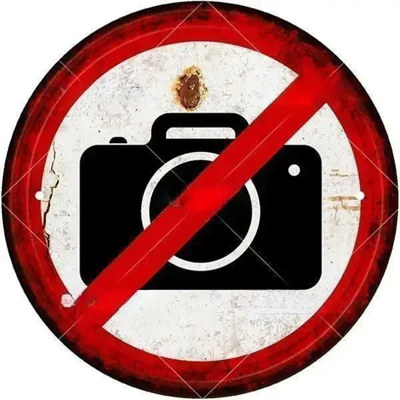 STOP Warning round Garage Vintage Metal Sign Plate Plaque Tin Sign Wall Decor for Home Bar Pub Store Sign Man Cave Yad Outdoor