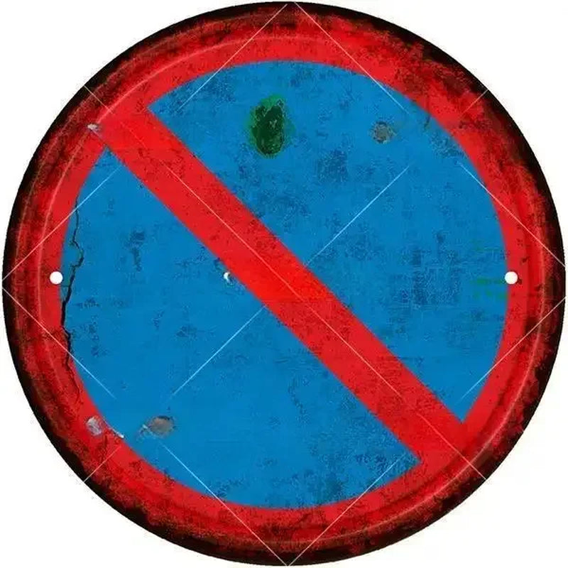 STOP Warning round Garage Vintage Metal Sign Plate Plaque Tin Sign Wall Decor for Home Bar Pub Store Sign Man Cave Yad Outdoor