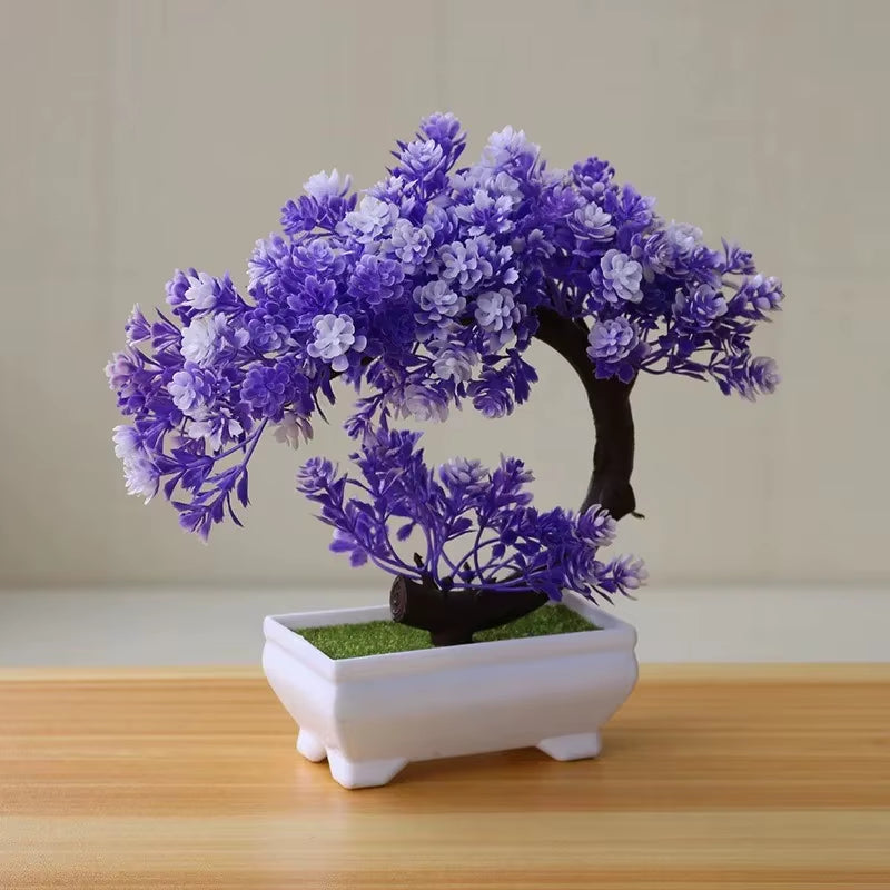 Artificial Plants Bonsai Simulated Tree Potted Plants Fake Flowers Table Potted Ornaments