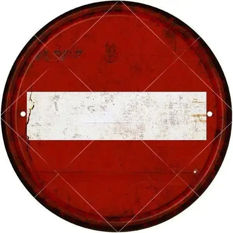 STOP Warning round Garage Vintage Metal Sign Plate Plaque Tin Sign Wall Decor for Home Bar Pub Store Sign Man Cave Yad Outdoor