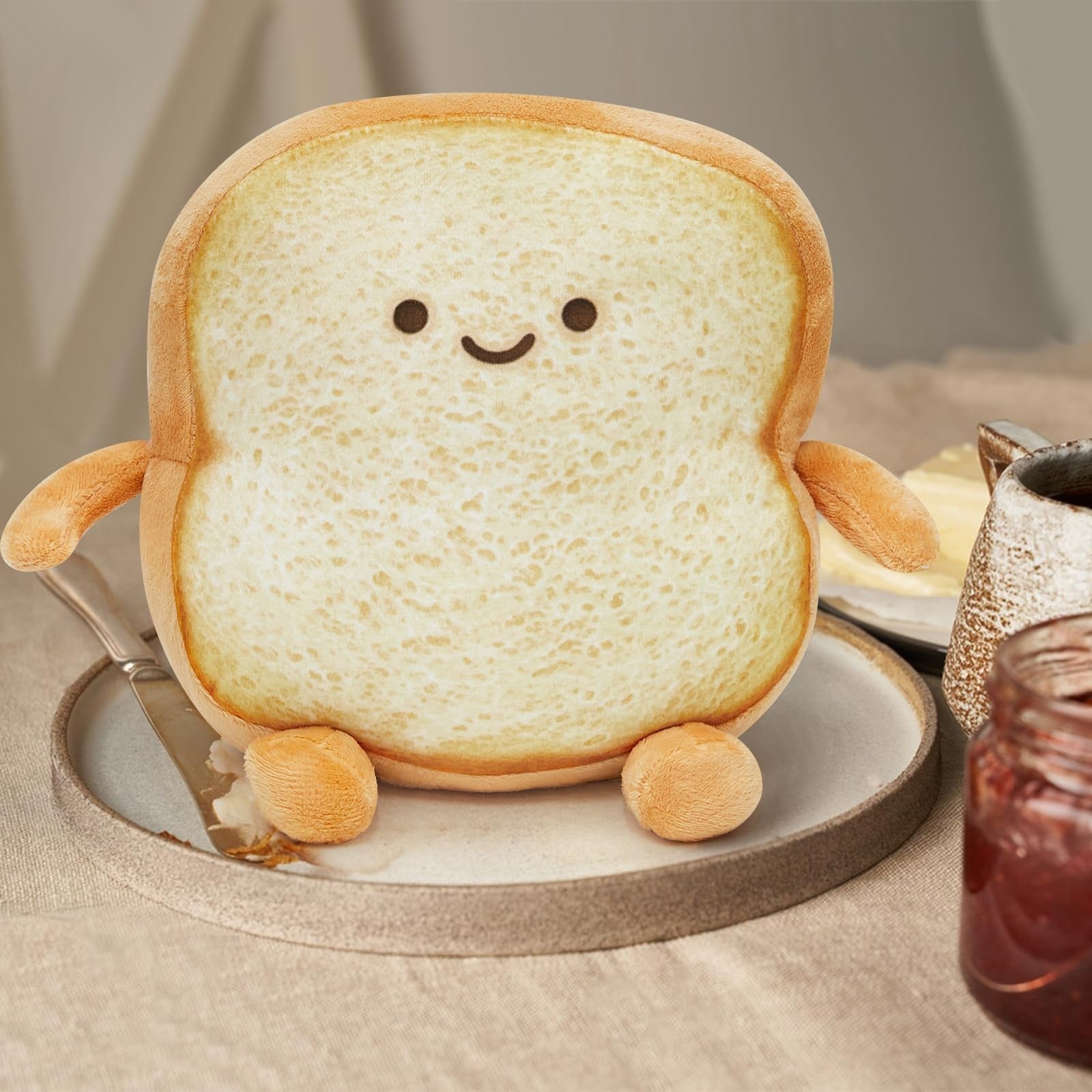 Pacreck Toast Bread Plush Pillow Toy Bread Doll Funny Cute Food Plushies Stuf...