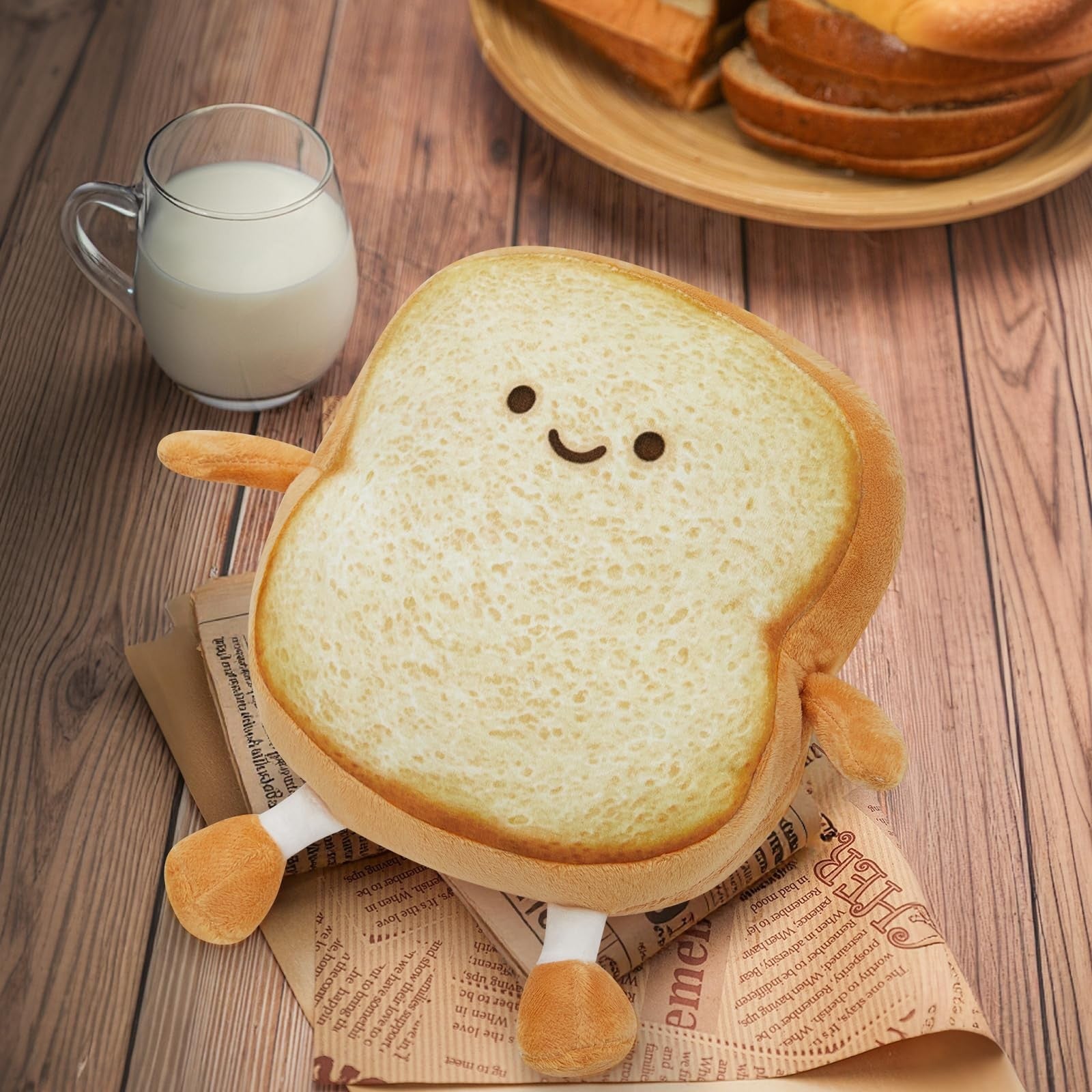 Pacreck Toast Bread Plush Pillow Toy Bread Doll Funny Cute Food Plushies Stuf...