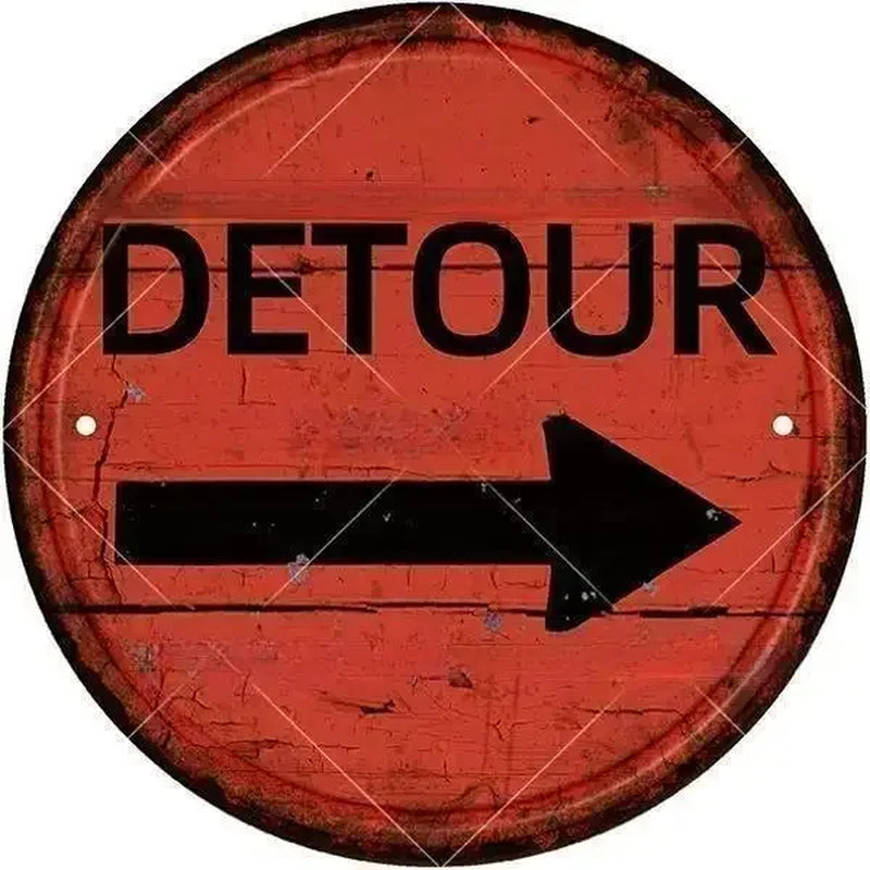 STOP Warning round Garage Vintage Metal Sign Plate Plaque Tin Sign Wall Decor for Home Bar Pub Store Sign Man Cave Yad Outdoor