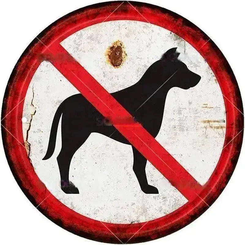 STOP Warning round Garage Vintage Metal Sign Plate Plaque Tin Sign Wall Decor for Home Bar Pub Store Sign Man Cave Yad Outdoor