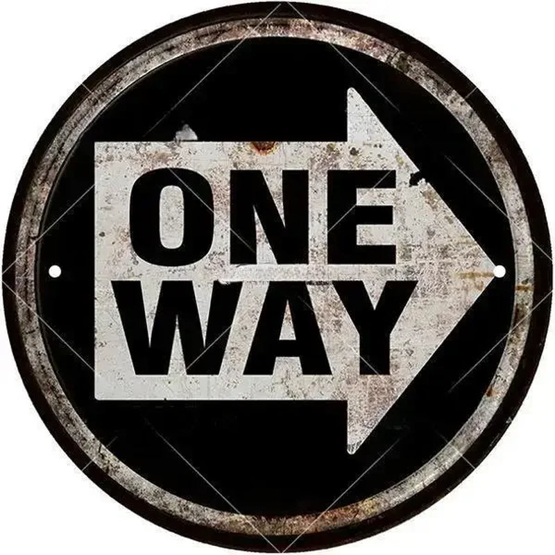 STOP Warning round Garage Vintage Metal Sign Plate Plaque Tin Sign Wall Decor for Home Bar Pub Store Sign Man Cave Yad Outdoor